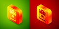 Isometric Ticket box office icon isolated on green and red background. Ticket booth for the sale of tickets for Royalty Free Stock Photo