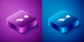 Isometric Tie icon isolated on blue and purple background. Necktie and neckcloth symbol. Square button. Vector Royalty Free Stock Photo