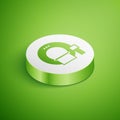 Isometric Tomography icon isolated on green background. Medical scanner, radiation. Diagnosis, radiology, magnetic