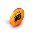 Isometric Toolbox icon isolated on white background. Tool box sign. Orange circle button. Vector Royalty Free Stock Photo