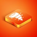 Isometric Tornado icon isolated on orange background. Vector Illustration