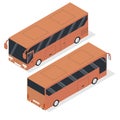 Isometric tourist bus. Realistic bus in a flat style.