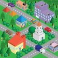 Isometric town vector Royalty Free Stock Photo