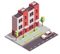 Isometric Townhouse Building Composition