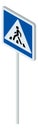 Isometric traffic sign. Pedestrian crossing road symbol Royalty Free Stock Photo