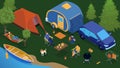 Isometric Trailer Park People Composition
