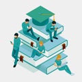 Isometric Training, Online Learning, Webinar, Online Education, Business Training. Flat Illustration Knowledge Expertise