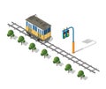 Isometric tram metro urban