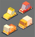 Isometric transport 3D low poly, Vector illustration Royalty Free Stock Photo