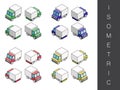 Isometric transport icon set.