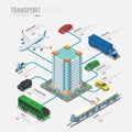 Isometric transport infographics vector Flat 3d il