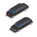 Isometric Transportation. Luxury Limousine Car. Isometric Car