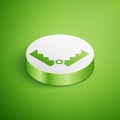 Isometric Trap hunting icon isolated on green background. White circle button. Vector