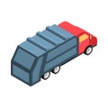 Isometric Trash Truck Composition Royalty Free Stock Photo