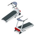 Isometric treadmill, device for walking or running on white background. Cardio and gym equipment for fitness.