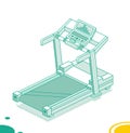 Isometric treadmill. Running simulator. Outline object isolated on white background