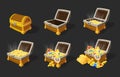 Isometric Treasure Chests Animation Set Royalty Free Stock Photo