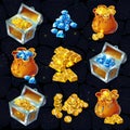 Isometric Treasure Elements Set