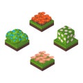 Isometric tree vector illustration.