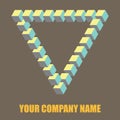 Isometric triangle logo vector eps10. Penrose triangle vector, logo design element