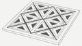 Isometric Triangle Tile Pattern, Architectural Design, vector design Generative AI Royalty Free Stock Photo
