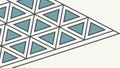 Isometric triangular geometric pattern, abstract modern architectural design, dynamic background, vector design Generative AI Royalty Free Stock Photo