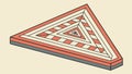 Isometric Triangular Platform, Structured Design Element, vector design Generative AI Royalty Free Stock Photo