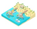 Isometric Tropical Beach Vacation Resort