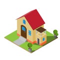 Isometric twin house vector illustration