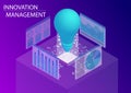 Innovation management concept. 3d isometric vector illustration