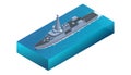 Isometric Type 26 frigate, Naval Ship, frigate for the United Kingdom's Royal Navy, with variants also being built