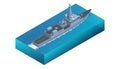 Isometric Type 26 frigate, Naval Ship, frigate for the United Kingdom's Royal Navy, with variants also being built