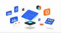 Isometric UI Icons Data Visualization Elements Technology, Analytics, UI UX, and Business Concepts Royalty Free Stock Photo