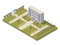 Isometric University And Campus Composition