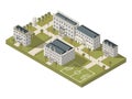 Isometric University Campus Concept