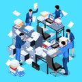 Isometric Unorganized Office Composition Royalty Free Stock Photo