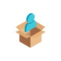 Isometric user icon in box