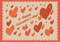 Isometric vector hearts. Valentine's day postcard Royalty Free Stock Photo