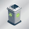 Isometric Vector Icon of an EcoFriendly Recycling Bin Royalty Free Stock Photo