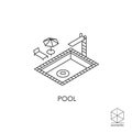 Isometric vector icon pool on a white background