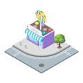 Isometric vector illustration of candy store.
