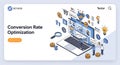 Conversion Rate Optimization Isometric Vector Royalty Free Stock Photo