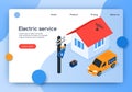Isometric Vector Illustration Electric Service.
