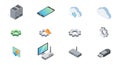Isometric Technology and Network Icons Royalty Free Stock Photo