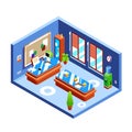 Office isometric vector illustration cross-section Royalty Free Stock Photo