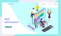 Isometric vector landing page template Royalty Free Stock Photo