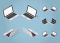 Isometric Modern Laptop Set Royalty Free Stock Photo