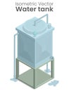 Isometric vector of water tank