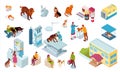 Isometric Veterinary Color Icon Set Royalty Free Stock Photo