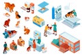 Isometric Veterinary Icon Set